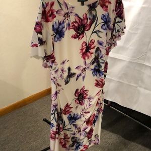 Lauren cream & pink dress size 16 NWT